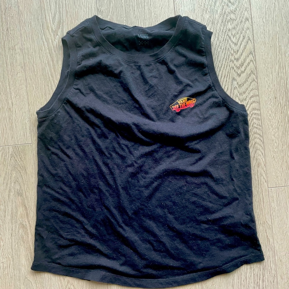 VANS off the wall - Black Cotton Tank with Gradient Logo